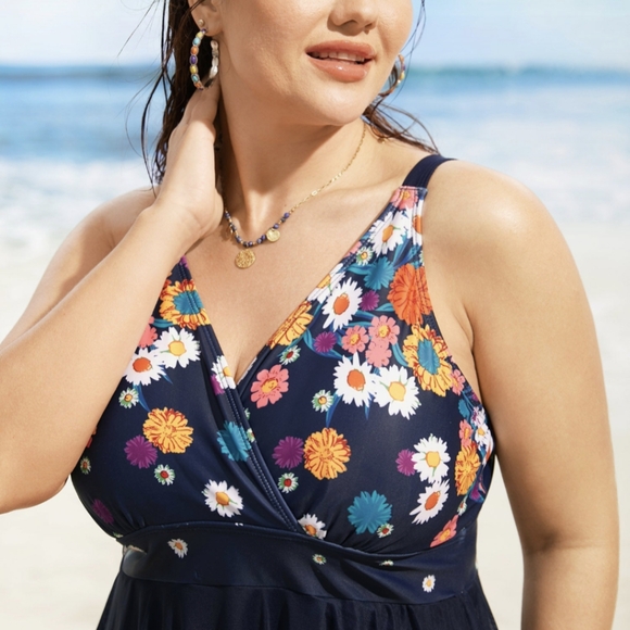 BloomChic Mesh Overlay Swim Sundress - Picture 4 of 17